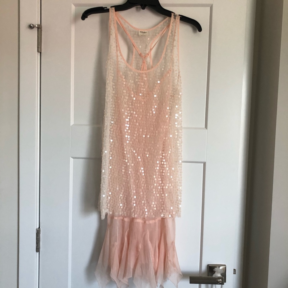 Free People Pink Sequined Tunic
